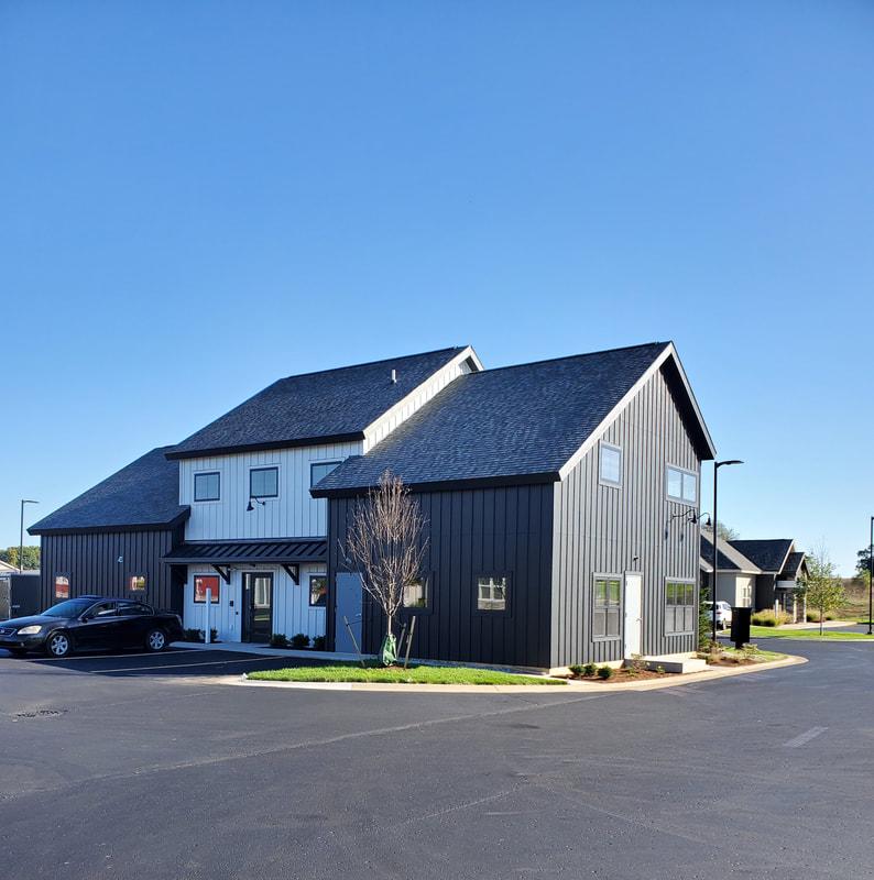 Structural engineering on a modern commercial building